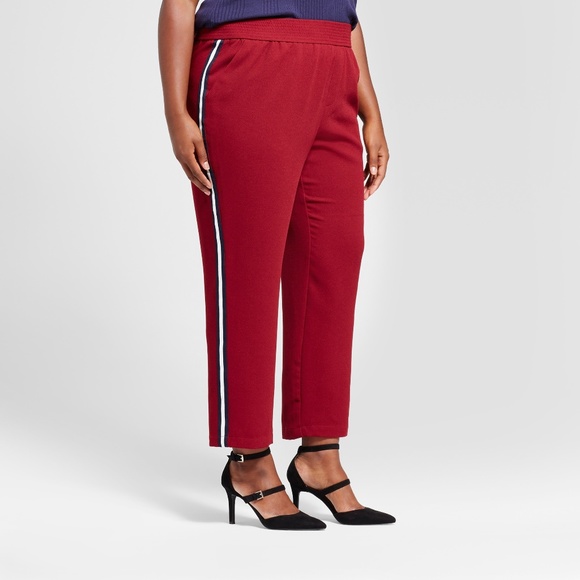 A New Day Plus Size Straight Leg Joggers Red - Picture 1 of 3
